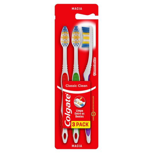Escova Dental Macia Colgate Classic Clean 3 Unidades Sonda Supermercado Delivery