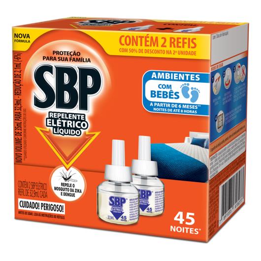 Repelente Líquido Elétrico SBP Caixa 2 Unidades 32,9ml Cada - Imagem em destaque