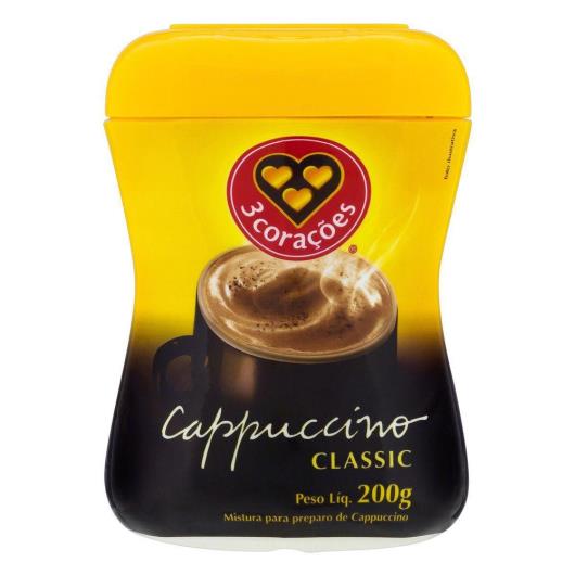 Cappuccino 3 Corações Classic Solúvel Pote 200G - Imagem em destaque