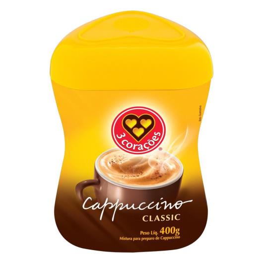 Cappuccino 3 Corações Classic Solúvel Pote 400G - Imagem em destaque