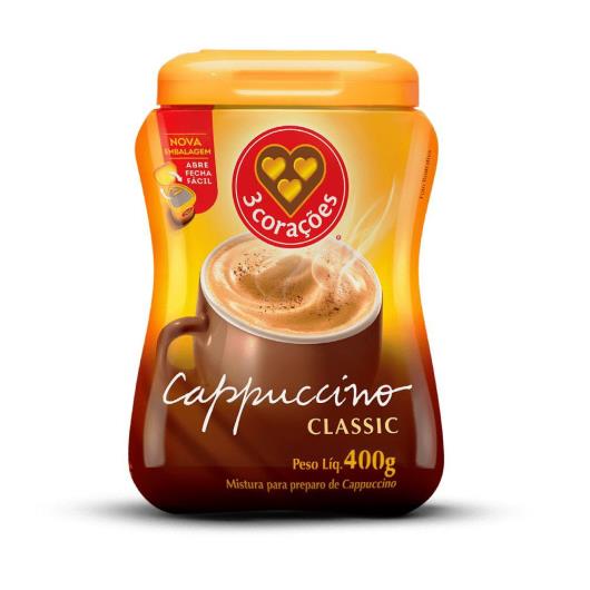 Cappuccino 3 Corações Classic Solúvel Pote 400G - Imagem em destaque