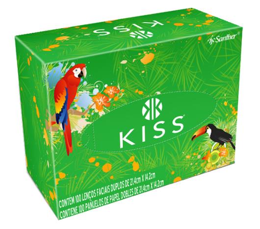Lenço de papel facial Kiss com 100 unidades - Imagem em destaque