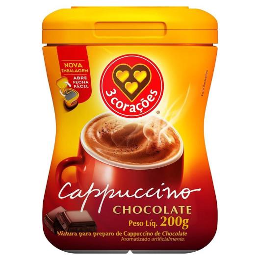 Cappuccino Chocolate 3 Corações Pote 200g - Imagem em destaque