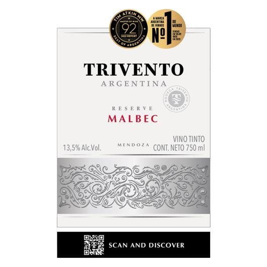 Vinho Argentino Tinto Seco Reserve Trivento Malbec Mendoza Garrafa 750ml - Imagem em destaque