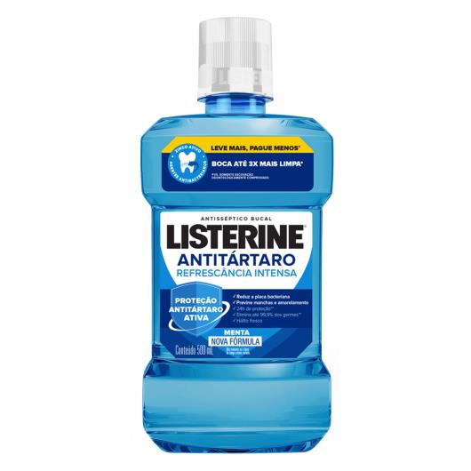 Enxaguante Bucal Menta Listerine Antitártaro Frasco 500ml Leve Mais Pague Menos - Imagem em destaque