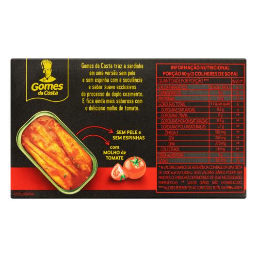 Filé de Sardinha ao Molho de Tomate Gomes da Costa Caixa 85g - Imagem em destaque