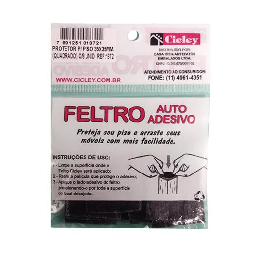 Feltro Auto Adesivo Cicley 35x35mm 8 Unidades - Imagem em destaque