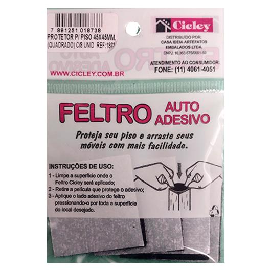 Feltro Auto Adesivo Cicley 45x45mm 8 Unidades - Imagem em destaque