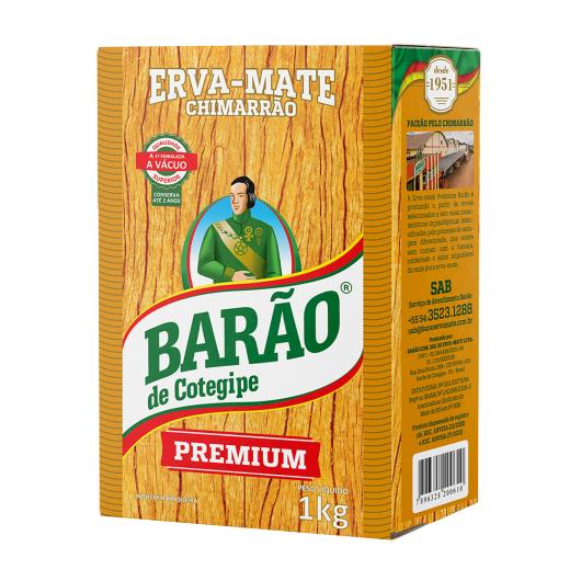 Erva-Mate Chimarrão a Vácuo Barão de Cotegipe Premium Pacote 1kg - Imagem em destaque